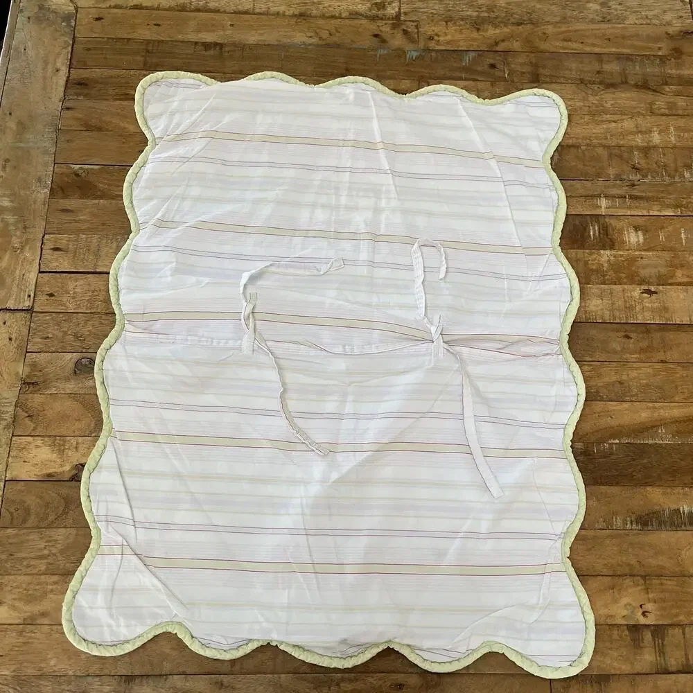 Pottery Barn Kids Quilted Pillow Sham Standard Floral Patchwork Tie Back